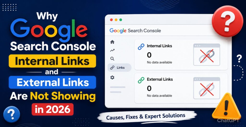 Google Search Console internal links not showing